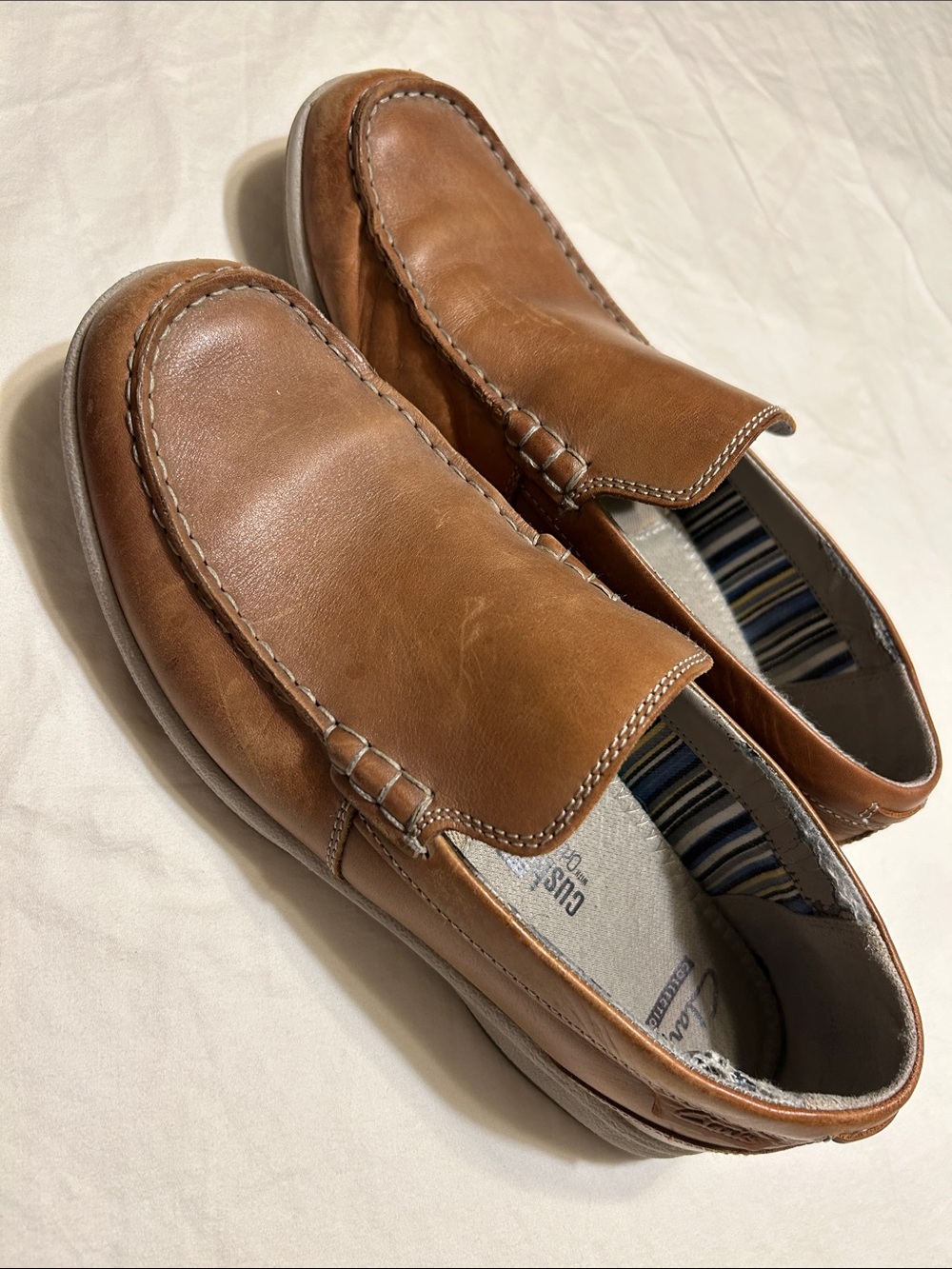 Men's Slip-On Leather Loafers - Brown